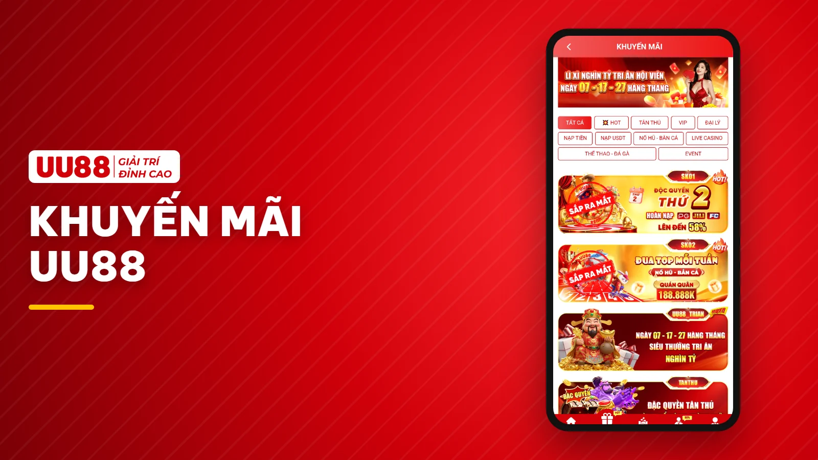Khuyến mãi UU88 cho tân thủ và hội viên